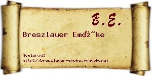 Breszlauer Emőke névjegykártya